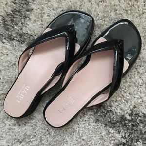 New black Platform Flip Flop sandals shoes size 9